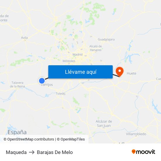 Maqueda to Barajas De Melo map