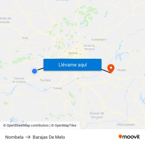 Nombela to Barajas De Melo map