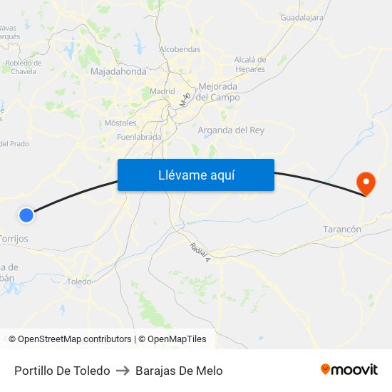 Portillo De Toledo to Barajas De Melo map
