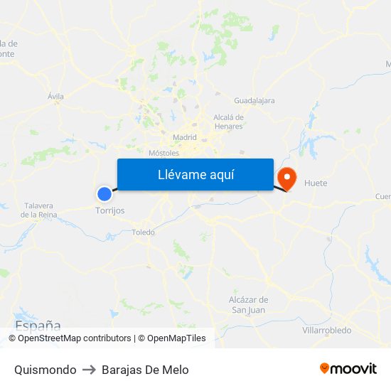 Quismondo to Barajas De Melo map