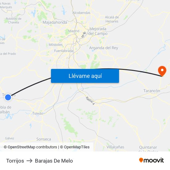 Torrijos to Barajas De Melo map