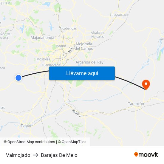 Valmojado to Barajas De Melo map