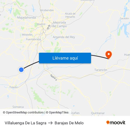 Villaluenga De La Sagra to Barajas De Melo map