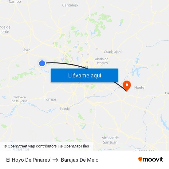 El Hoyo De Pinares to Barajas De Melo map