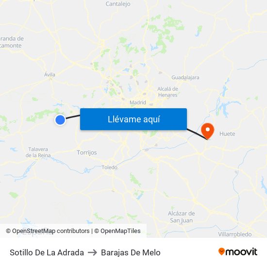 Sotillo De La Adrada to Barajas De Melo map