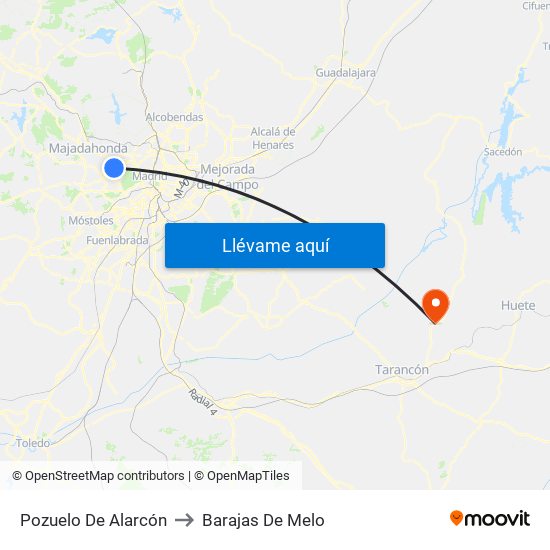 Pozuelo De Alarcón to Barajas De Melo map