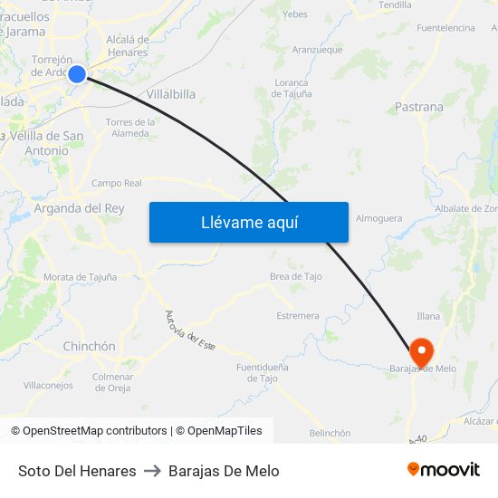 Soto Del Henares to Barajas De Melo map