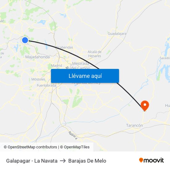 Galapagar - La Navata to Barajas De Melo map