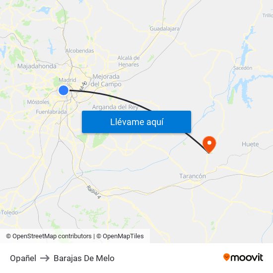Opañel to Barajas De Melo map