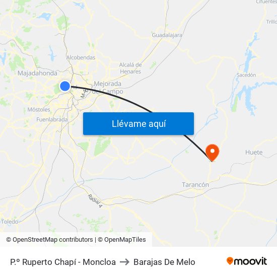 P.º Ruperto Chapí - Moncloa to Barajas De Melo map