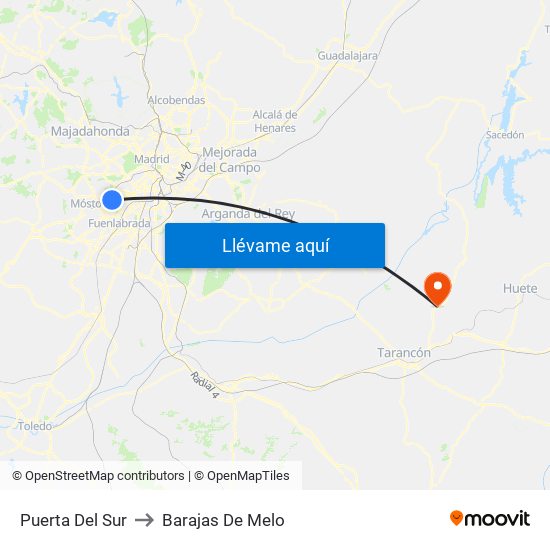 Puerta Del Sur to Barajas De Melo map