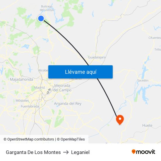 Garganta De Los Montes to Leganiel map