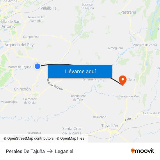 Perales De Tajuña to Leganiel map