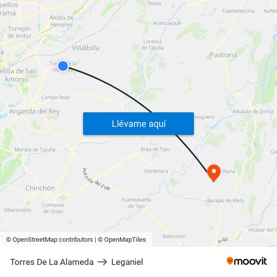Torres De La Alameda to Leganiel map