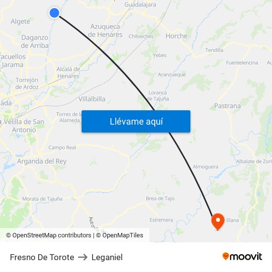 Fresno De Torote to Leganiel map