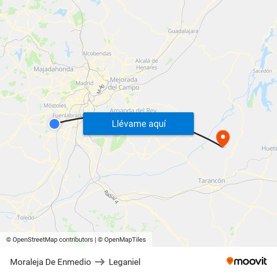 Moraleja De Enmedio to Leganiel map