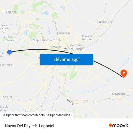 Navas Del Rey to Leganiel map