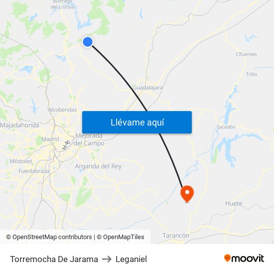 Torremocha De Jarama to Leganiel map