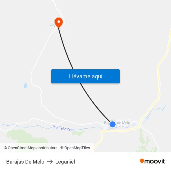 Barajas De Melo to Leganiel map