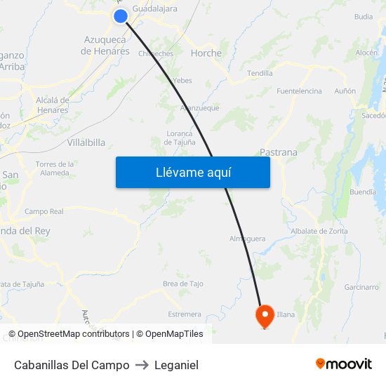Cabanillas Del Campo to Leganiel map