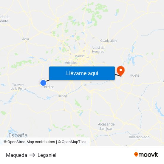 Maqueda to Leganiel map