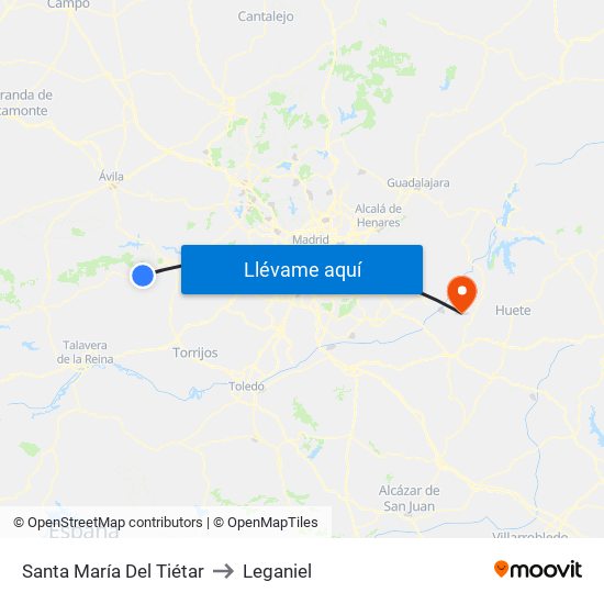 Santa María Del Tiétar to Leganiel map