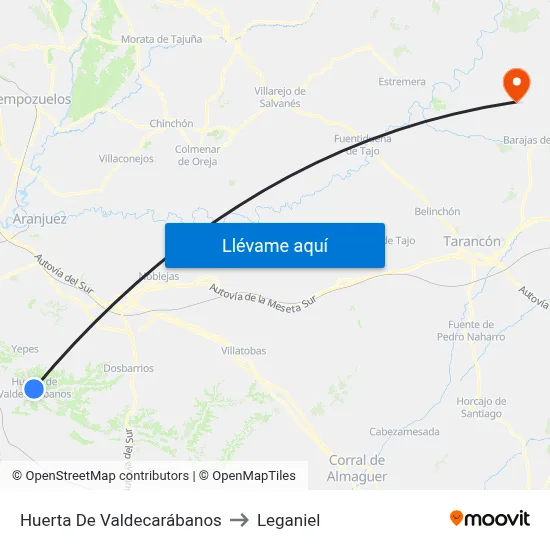 Huerta De Valdecarábanos to Leganiel map