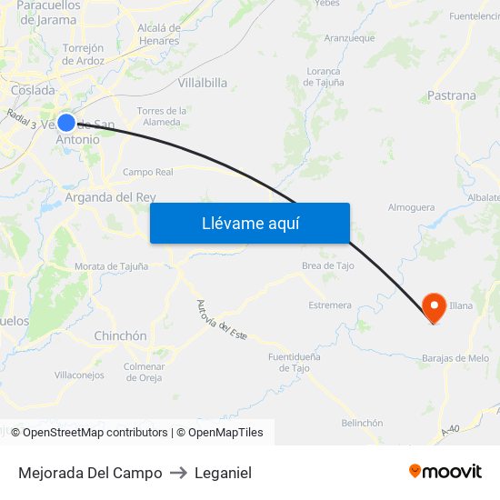 Mejorada Del Campo to Leganiel map