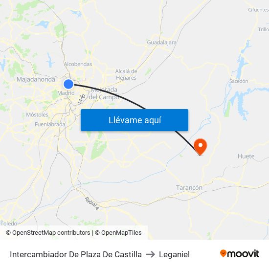 Intercambiador De Plaza De Castilla to Leganiel map