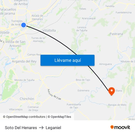 Soto Del Henares to Leganiel map