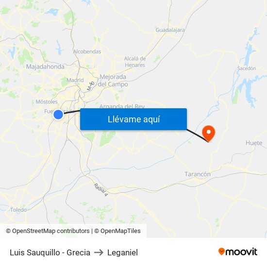 Luis Sauquillo - Grecia to Leganiel map
