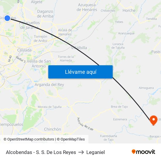 Alcobendas - S. S. De Los Reyes to Leganiel map