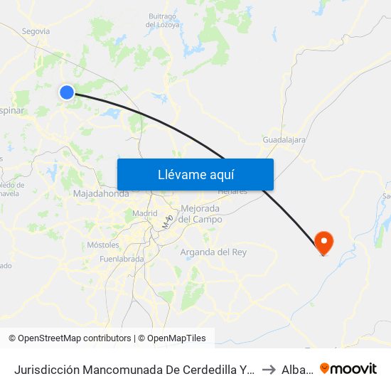 Jurisdicción Mancomunada De Cerdedilla Y Navacerrada to Albares map