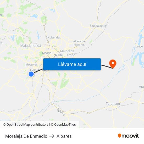 Moraleja De Enmedio to Albares map