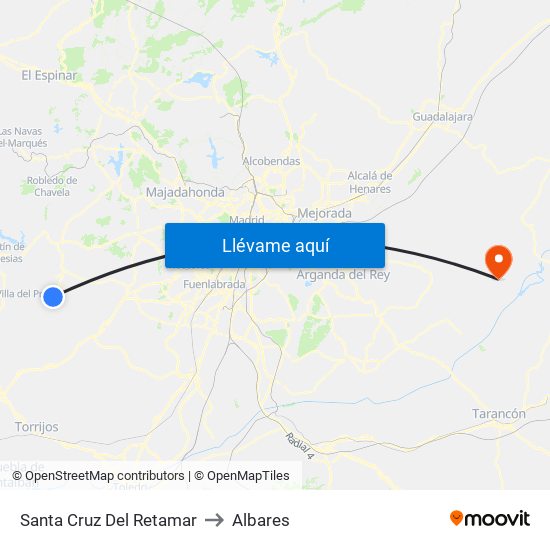 Santa Cruz Del Retamar to Albares map