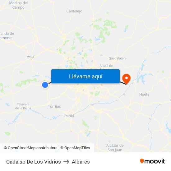 Cadalso De Los Vidrios to Albares map