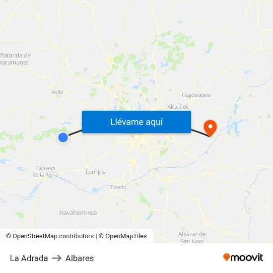 La Adrada to Albares map