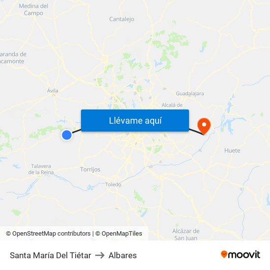 Santa María Del Tiétar to Albares map