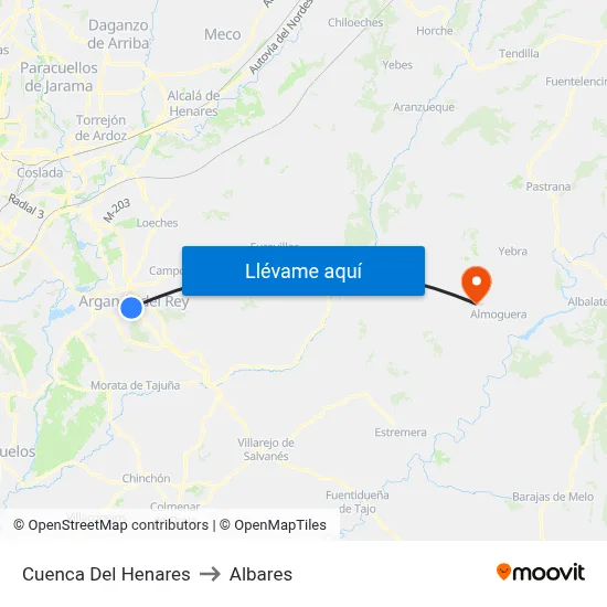 Cuenca Del Henares to Albares map