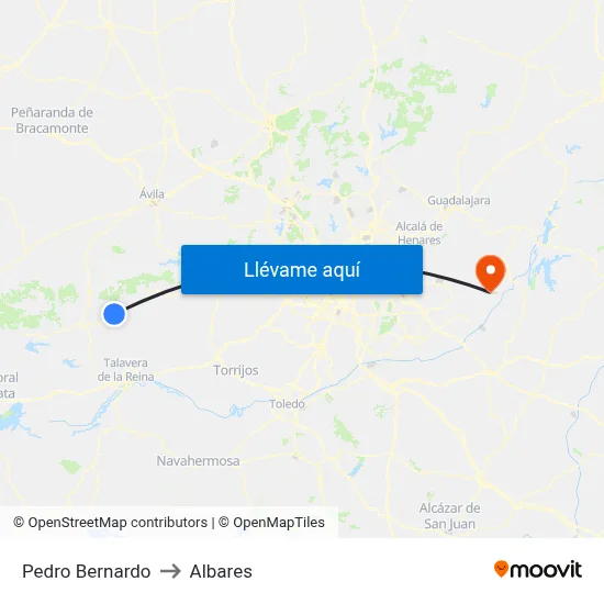 Pedro Bernardo to Albares map
