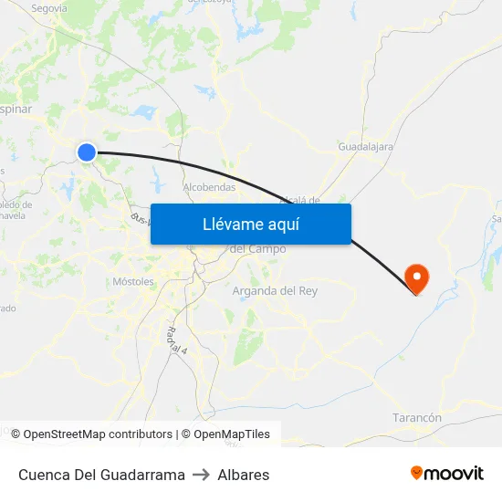 Cuenca Del Guadarrama to Albares map