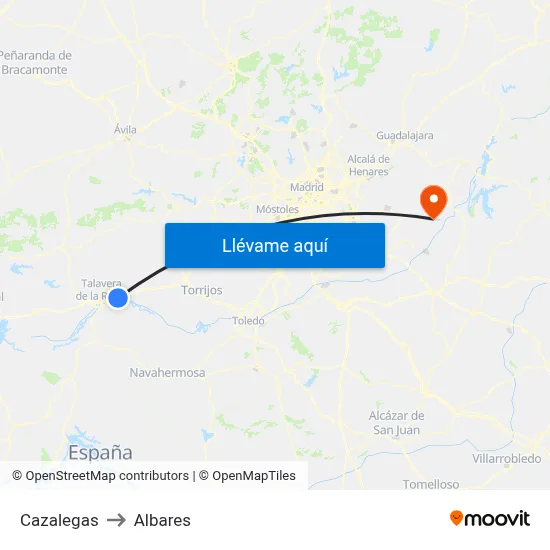 Cazalegas to Albares map