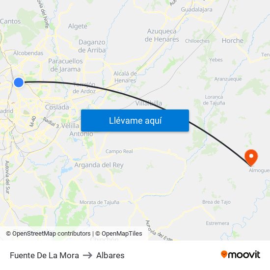 Fuente De La Mora to Albares map