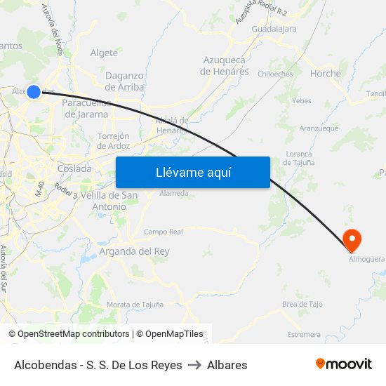 Alcobendas - S. S. De Los Reyes to Albares map