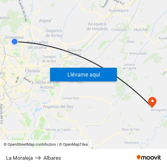 La Moraleja to Albares map