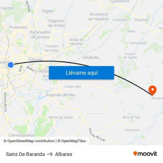 Sainz De Baranda to Albares map
