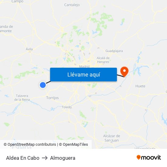 Aldea En Cabo to Almoguera map