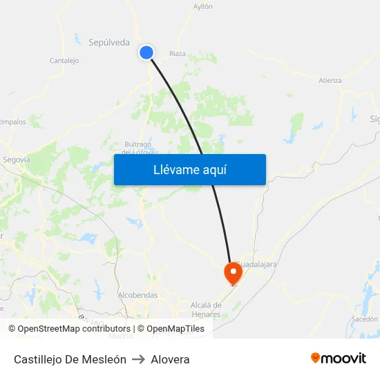 Castillejo De Mesleón to Alovera map