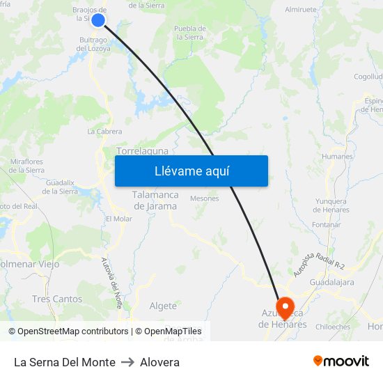 La Serna Del Monte to Alovera map