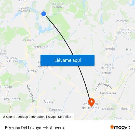 Berzosa Del Lozoya to Alovera map